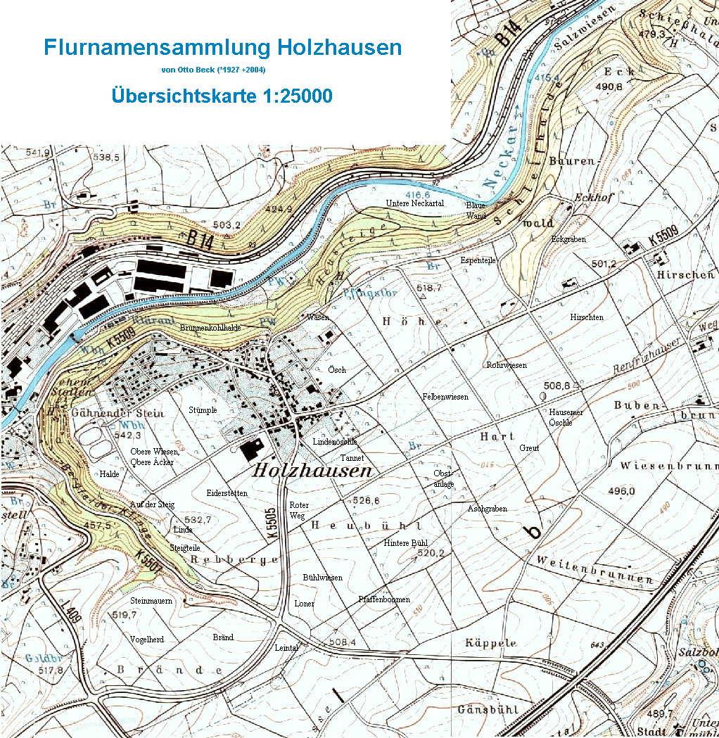 Grundlage: Topographische Karte 1:25 000
&copy; Landesvermessungsamt Baden-W&uuml;rttemberg (www.lv-bw.de)